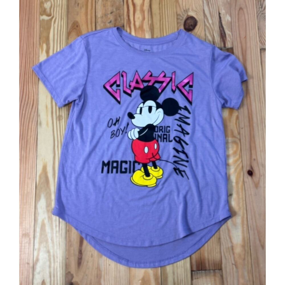 Mickey Mouse Juniors Graphic Print T-Shirt Size Large 11/13